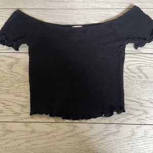 Smocked crop shirt